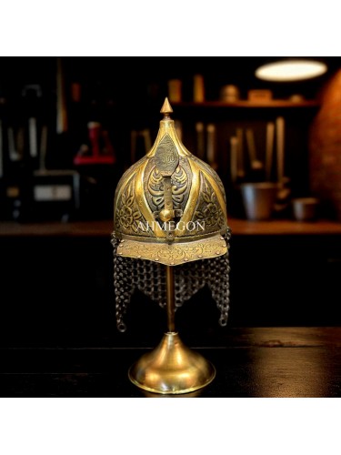 Minyatür Miğfer – El Yapımı Bakır Dekor