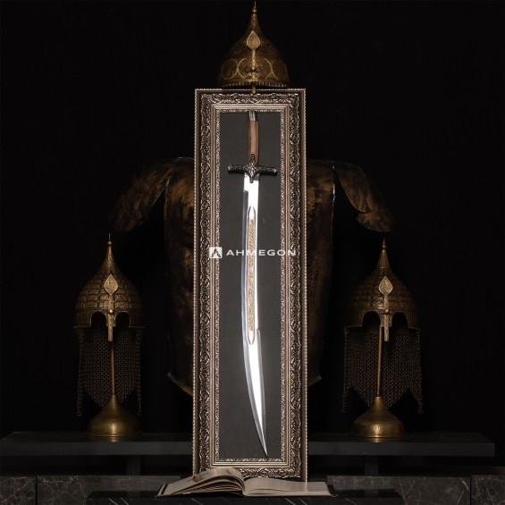 ALTIN KAPLAMA KABARTMA FATİH SULTAN MEHMET KILICI 100CM (TABLOLU)