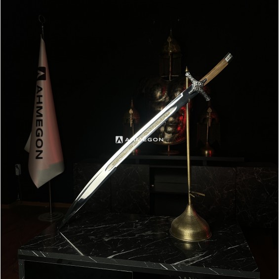ALTIN KAPLAMA KABARTMA FATİH SULTAN MEHMET KILICI 100CM (TABLOLU)