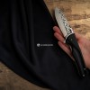 AHMEGON® Çakı 44 – Siyah Saplı Desenli Katlanır Çakı