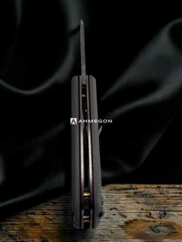 AHMEGON® Çakı 8 – Siyah Saplı Desenli Katlanır Çakı