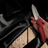 AHMEGON® Çakı 43 – Kırmızı Saplı Desenli Katlanır Çakı