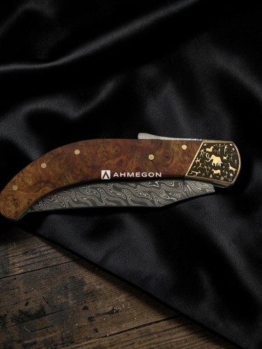 AHMEGON® Çakı 13 – Ahşap Görünümlü Kavisli Katlanır Çakı AHMEGON® Çakı 13 – Ahşap Görünümlü Kavisli Katlanır Çakı