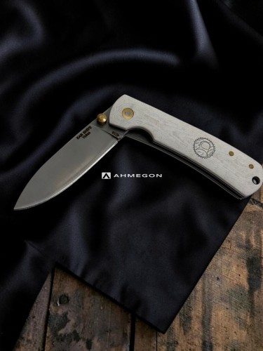 AHMEGON® Çakı 27 – Beyaz Metalik Görünümlü Katlanır Çakı