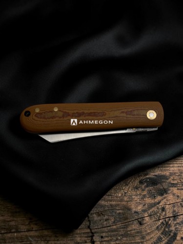 AHMEGON® Çakı 29 – Kahverengi İnce Saplı Katlanır Çakı