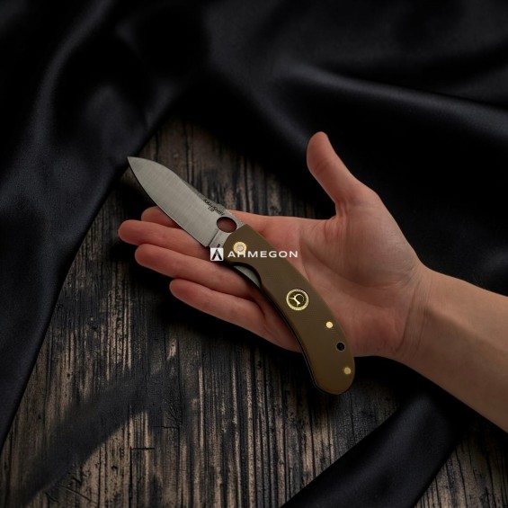 AHMEGON® Çakı 34 – Koyu Kahverengi Saplı Katlanır Çakı