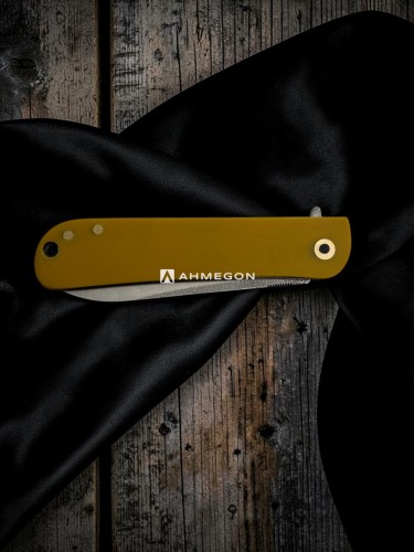 AHMEGON® Çakı 35 – Sarı Saplı Kompakt Katlanır Çakı