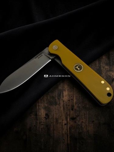 AHMEGON® Çakı 35 – Sarı Saplı Kompakt Katlanır Çakı