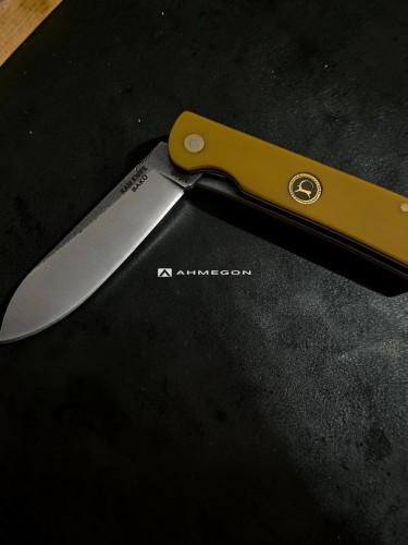 AHMEGON® Çakı 38 – Hardal Sarısı Saplı Katlanır Çakı