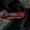 AHMEGON® Çakı 43 – Kırmızı Saplı Desenli Katlanır Çakı