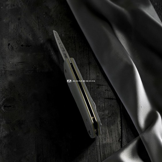 AHMEGON® Çakı 6 – Gri Saplı Desenli Katlanır Çakı