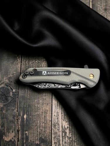 AHMEGON® Çakı 7 – Beyaz Saplı Dekoratif Katlanır Çakı