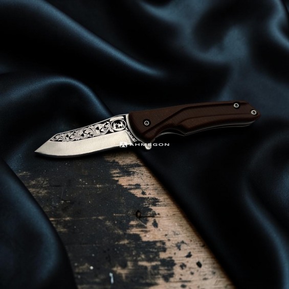 AHMEGON® Çakı 52 – Kahverengi Saplı Dekoratif Çakı
