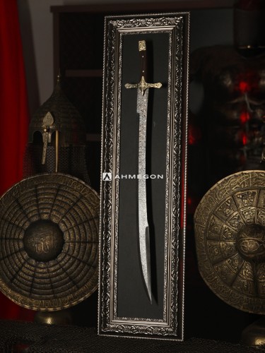 DAMASCUS ŞAM ÇELİĞİ FATİH SULTAN MEHMET KILICI (TABLOLU) DAMASCUS ŞAM ÇELİĞİ FATİH SULTAN MEHMET KILICI (TABLOLU)