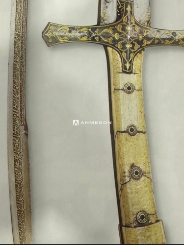 (ÖN SİPARİŞ) TOPKAPI SARAYI 24 AYAR ALTIN İŞLEMELİ FATİH SULTAN MEHMET KILICI 126 CM 