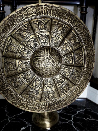 36 Padişah İşlemeli Kalkan ve Miğfer Seti – El Yapımı Pirinç